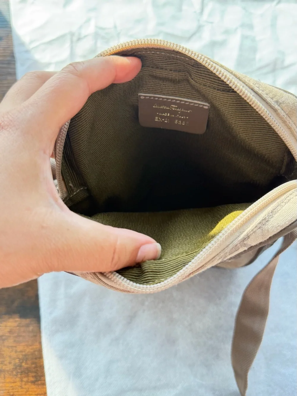 Salvatore Ferragamo Vintage Gancini Monogram Canvas Crossbody Messenger Bag